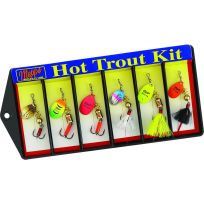 Mepps Hot Trouter Kit - 6 Lure Plain and Dressed Aglia Assortment, KHT1A
