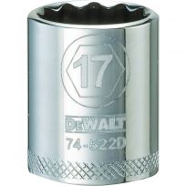 DEWALT 12-Point 3/8 IN Drive Socket, DWMT74522OSP, 17 mm