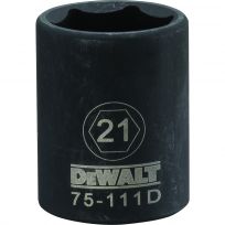 DEWALT 6-Point 1/2 IN Drive Impact Socket, DWMT75111OSP, 21 mm