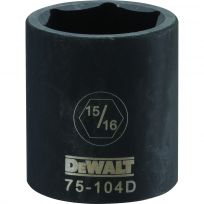 DEWALT 6-Point 1/2 Drive Standard Impact Socket, DWMT75104OSP, 15/16 IN