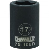 DEWALT 6-Point 1/2 IN Drive Impact Socket, DWMT75106OSP, 17 mm