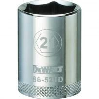 DEWALT 6-Point 1/2 IN Drive Socket, DWMT86521OSP, 21 mm