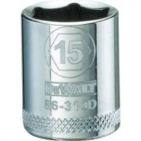 DEWALT 6-Point 3/8 IN Drive Socket, DWMT86310OSP, 15 mm