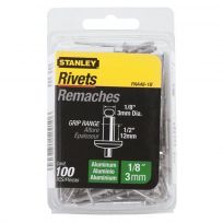 Stanley Aluminum Rivets, 1/8 IN x 1/2 IN, 100-Pack, PAA48-1B