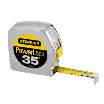 Stanley Chrome Case Powerlock Classic Tape Rule, 33-835, 35 FT