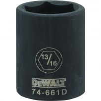 DEWALT 6-Point 1/2 Drive Standard Impact Socket, DWMT74661OSP, 13/16 IN