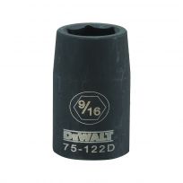 DEWALT 6-Point 1/2 Drive Standard Impact Socket, DWMT75122OSP, 9/16 IN