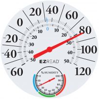 EZRead 12.5 IN Dial Thermometer with Hygrometer, 840-1212
