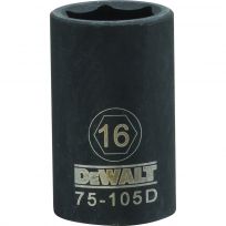 DEWALT 6-Point 1/2 IN Drive Impact Socket, DWMT75105OSP, 16 mm
