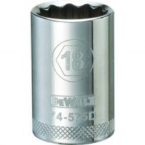 DEWALT 12-Point 1/2 IN Drive Socket, DWMT74575OSP, 18 mm