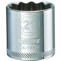 DEWALT 12-Point 3/8 IN Drive Socket, DWMT74186OSP, 21 mm