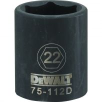 DEWALT 6-Point 1/2 IN Drive Impact Socket, DWMT75112OSP, 22 mm