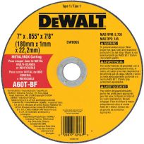DEWALT Metal Thin Cut-Off Wheel -Type 1 Flat Cutting Wheel, 7 x .055 x 7/8 IN, DW8065L