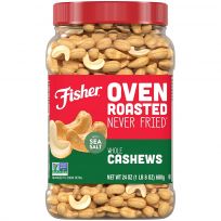 Fisher Whole Cashews, P27081, 24 OZ