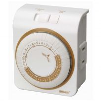 Woods Indoor Mechanical 24-Hour Lamp Timer, 1 Polarized Outlet, White, 150000