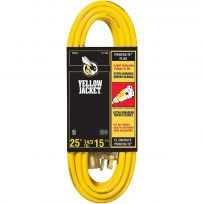 Yellow Jacket Heavy-Duty Premium Contractor Extension Cord with Lighted End, 2886, Yellow, 25 FT