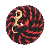 WEAVER LEATHER™ Striped Cotton Lead Rope with Solid Brass 225 Snap, 35-1912-C2, Black / Red, 10 FT