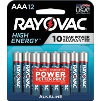 Rayovac High Energy Alkaline Batteries, 12-Pack, 824-12K, AAA