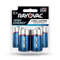 Rayovac High Energy Alkaline Batteries, 4-Pack, 814-4TK, C