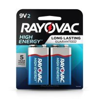 Rayovac High Energy Alkaline Batteries, 2-Pack, A1604-2K, 9V
