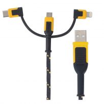 DEWALT 3-in-1 Cable for Lightning, USB-C and Micro-USB, 131 1356 DW2