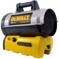 DEWALT Cordless Propane Forced-Air Hybrid Power Heater, 68,000 BTU, F340661