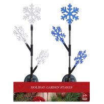 Alpine 3-Tier Solar Snowflake Stake with LED Lights, RGG412ABB