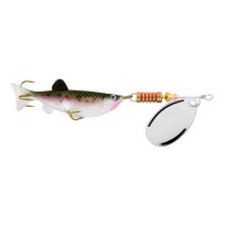 South Bend Bend Minnow Spinner, 1/4 OZ, Silver Rainbow Trout, SB-MIN14-RBT