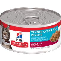 Hill's Science Diet Adult 1-6 Canned Cat Food, Tender Ocean Fish Dinner, 1775, 5.5 OZ Can