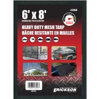 Erickson Heavy-Duty Mesh Tarp, 57056, Black, 6 FT x 8 FT