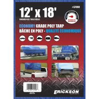 Erickson Economy Grade Poly Tarp, 57008, Blue, 12 FT x 18 FT