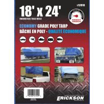 Erickson Economy Grade Poly Tarp, 57010, Blue, 18 FT x 24 FT