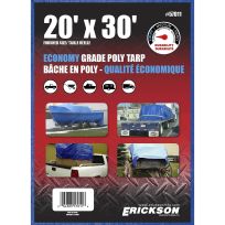 Erickson Economy Grade Poly Tarp, Blue, 57011, 20 FT x 30 FT