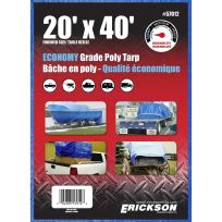 Erickson Economy Grade Poly Tarp, Blue, 57012, 20 FT x 40 FT