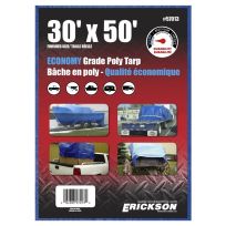 Erickson Economy Grade Poly Tarp, Blue, 57013, 30 FT x 50 FT