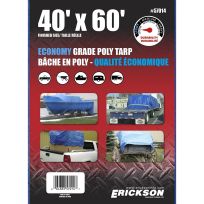 Erickson Economy Grade Poly Tarp, Blue, 57014, 40 FT x 60 FT