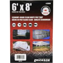 Erickson Economy Grade Poly Tarp, 57060, Clear / White, 6 FT x 8 FT