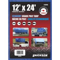 Erickson Economy Grade Poly Tarp, Blue, 57015, 12 FT x 24 FT