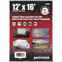 Erickson Economy Grade Poly Tarp, Clear / White, 57063, 12 FT x 16 FT