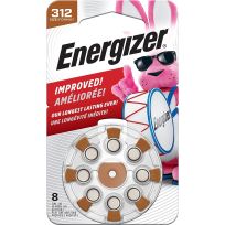 Energizer Hearing Aid Betteries, 8-Pack, AZ312DP-8, 312