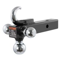 Curt Manufacturing Multi-Ball Mount with Hook (2 Inch Solid Shank, 1-7/8 Inch, 2 Inch & 2-5/16 Inch, Chrome), 45675