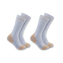 Carhartt Midweight Cotton Blend Steel Toe Boot Sock, 2-Pack, SB5552M, Grey, X-Large
