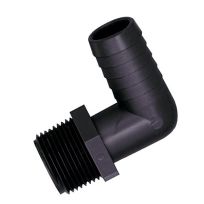 Green Leaf Elbow, 3/4 IN Male GHT x 1 IN 90 degree Hose Barb, EL3410GP