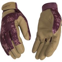 Kinco Women's KincoPro Lined Burgundy Synthetic with Pull-Strap Gloves, 2002HKW-M, Burgundy Snowflake Print, Medium