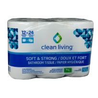 Clean Living Bathroom Tissue Double Roll, 12-Count, 10024786