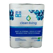 Clean Living Bathroom Tissue Double Roll, 24-Count, 10024787