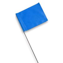 Blackburn Vinyl Flag with 30 IN Wire Staff, Blue, 25-Pack, 450W, 4 IN x 5 IN