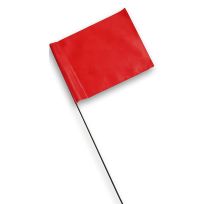 Blackburn Vinyl Flag with 30 IN Wire Staff, Red, 25-Pack, 450WF, 4 IN x 5 IN