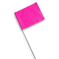 Blackburn Vinyl Flag with 21 IN Wire Staff, Pink, 100-Pack, 451WF, 4 IN x 5 IN