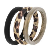 Groove Life Leopard Stackable, Black / Gold / Leopard, R9-126-07, Ring Size 7